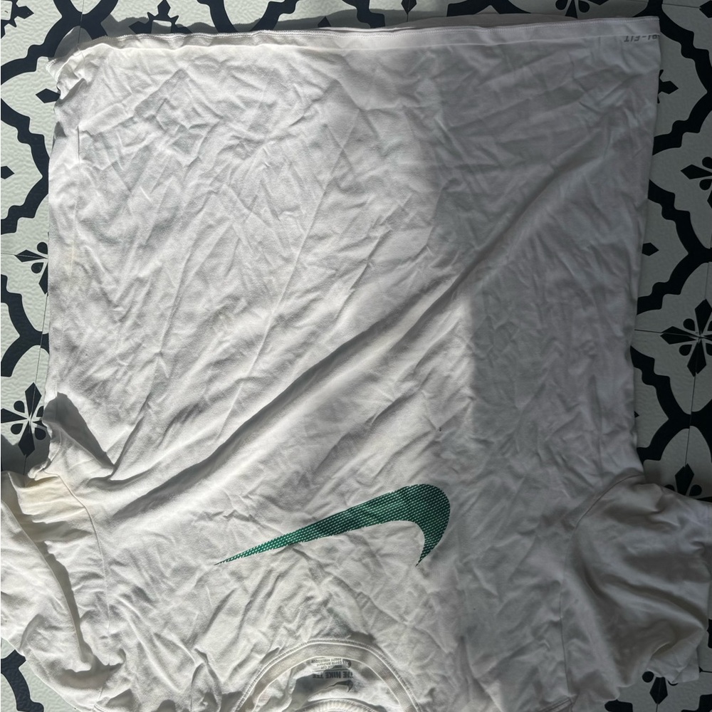 Nike White Tee with Green Accents